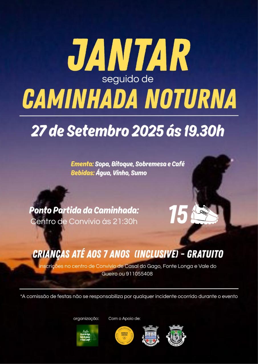 Jantar e caminhada
