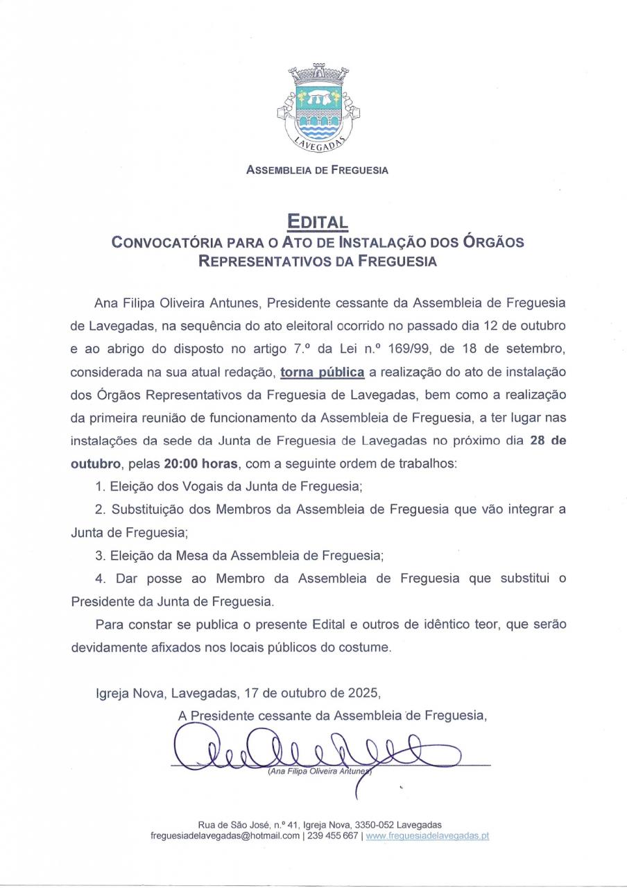 Ato de instalação da AFL