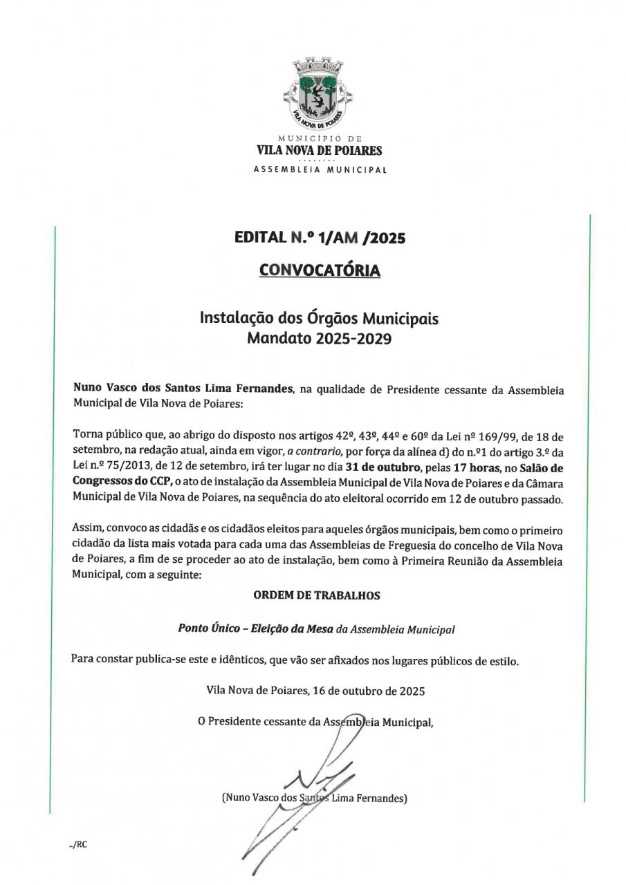Ato de instalação dos Órgãos Municipais